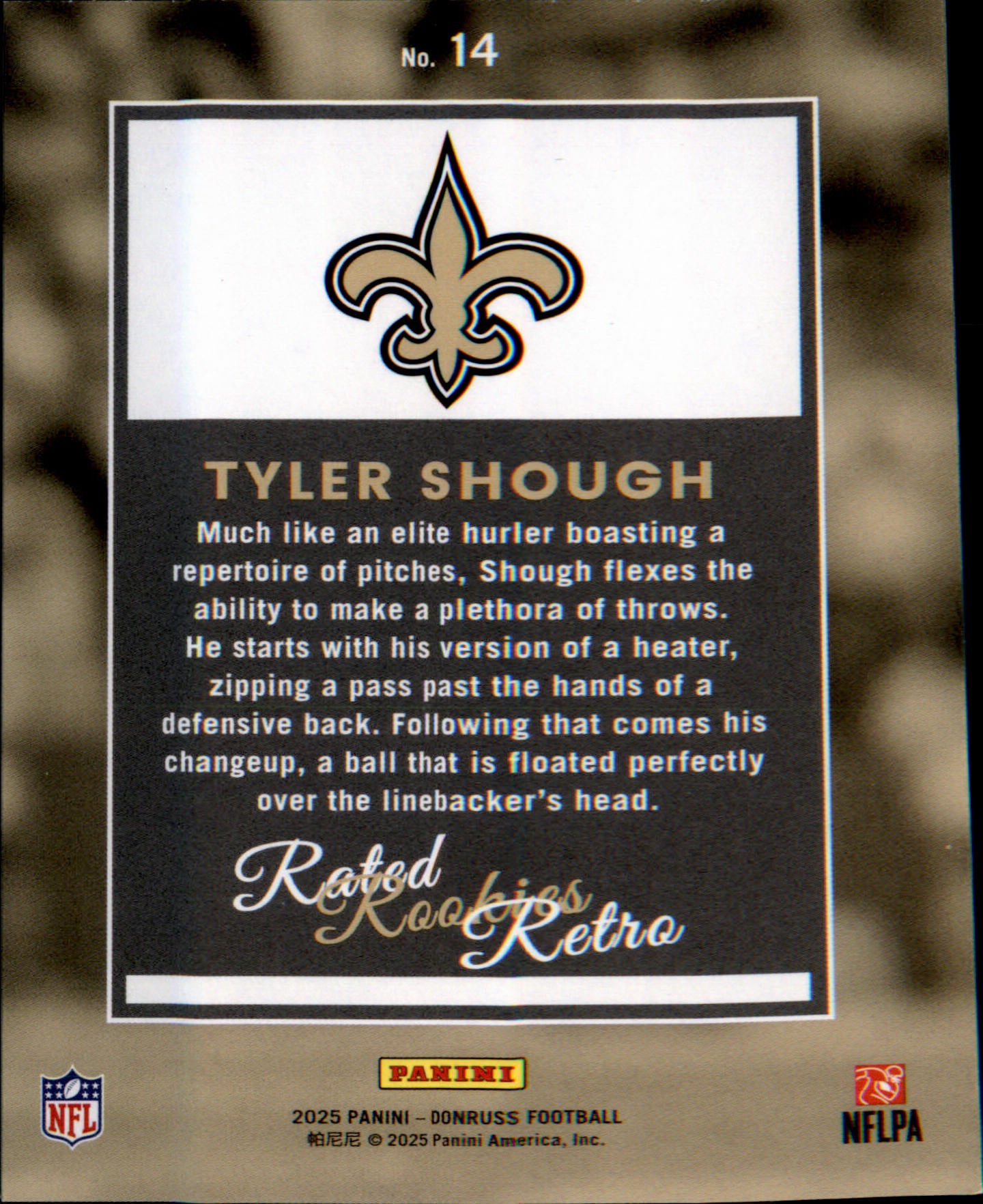 2025 Donruss Rated Rookies Retro #14 Tyler Shough