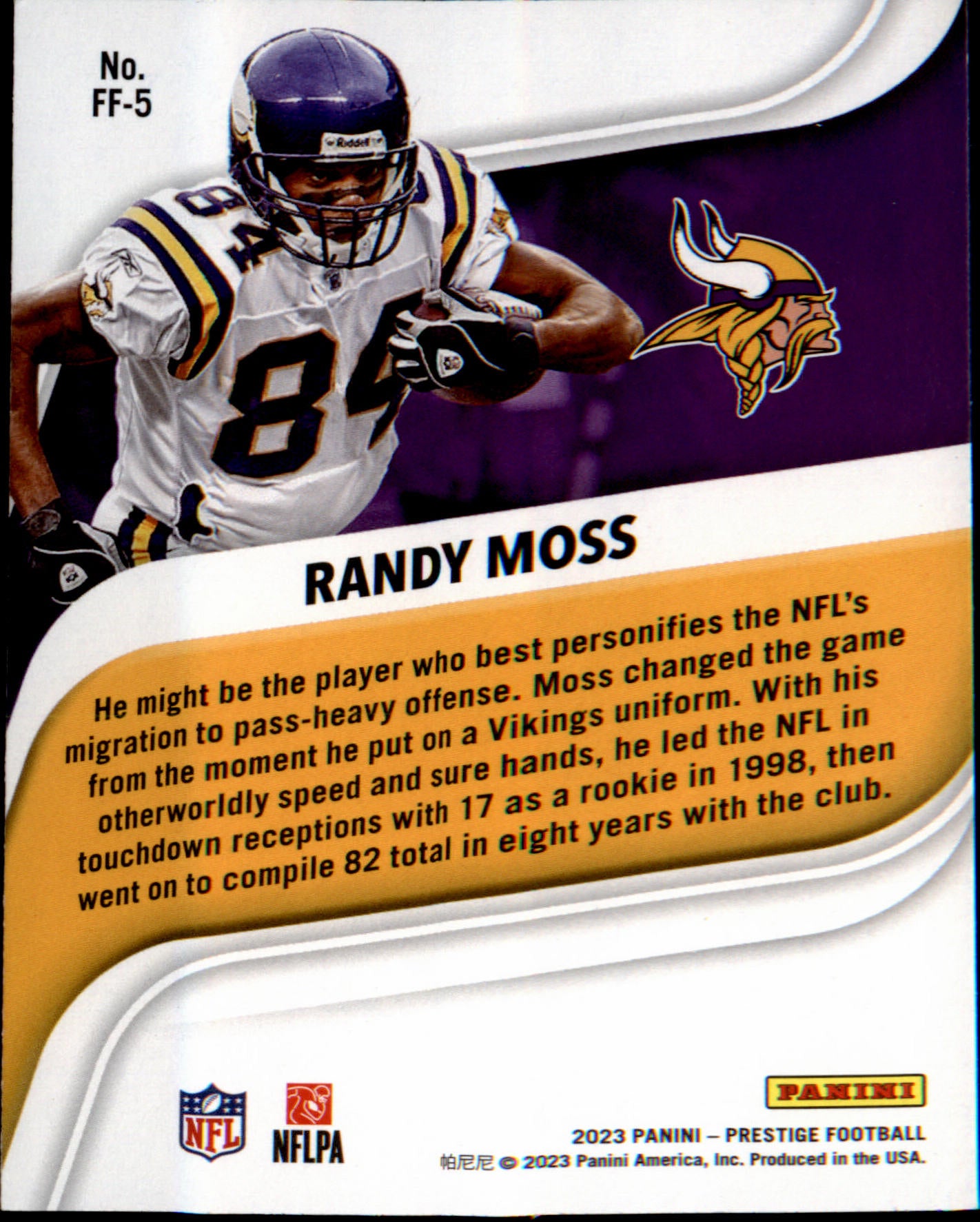 2023 Panini Prestige Franchise Favorites #FF-5 Randy Moss