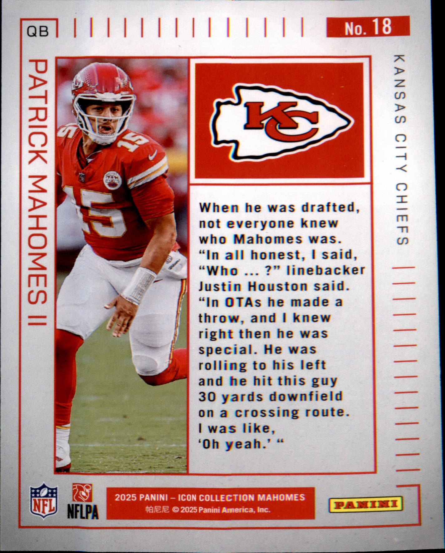 2025 Panini Authentically Mahomes Icon Collection #18 Patrick Mahomes II