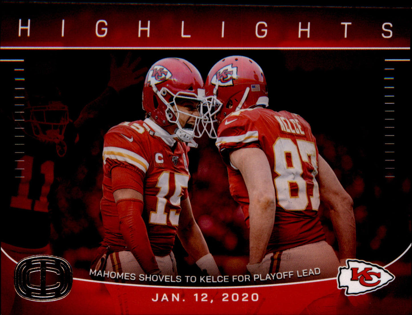Panini 2025 Icon Collection Highlights IC-8 Mahomes Kelce Chiefs AFC Playoffs
