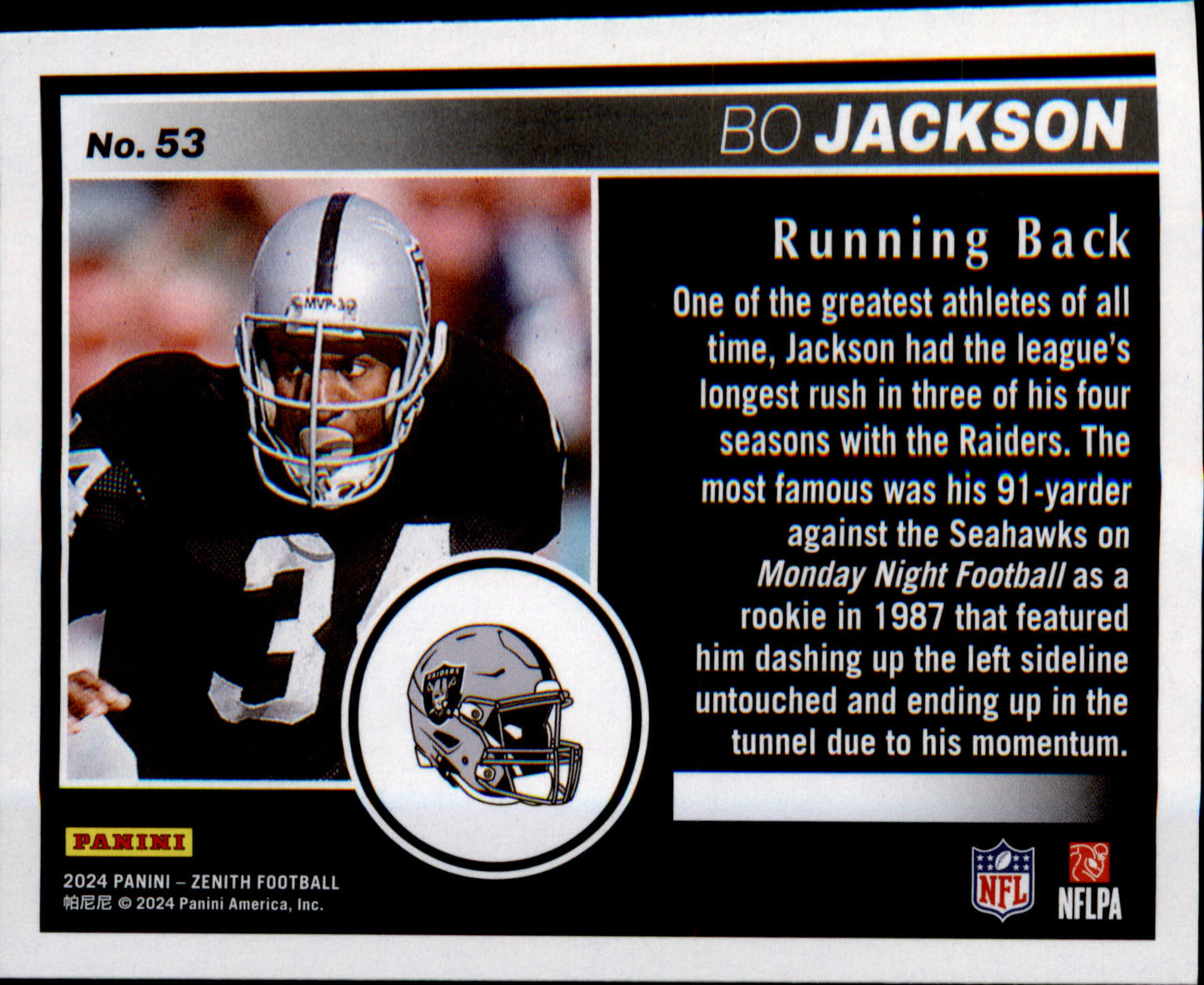 2024 Panini Zenith Retail #53 Bo Jackson