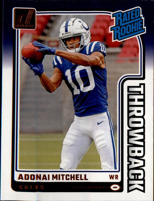 2024 Donruss Rated Rookies Throwback #13 Adonai Mitchell