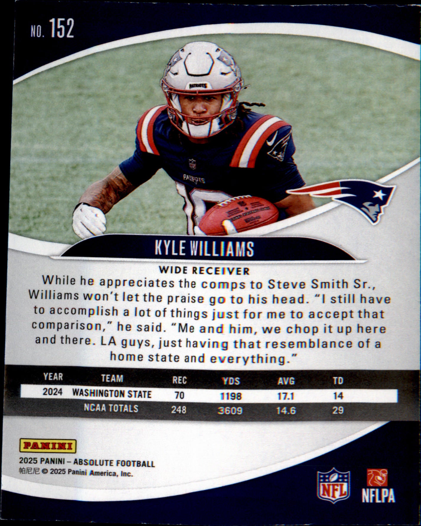 2025 Panini Absolute Retail #152 Kyle Williams Rookie Rookie