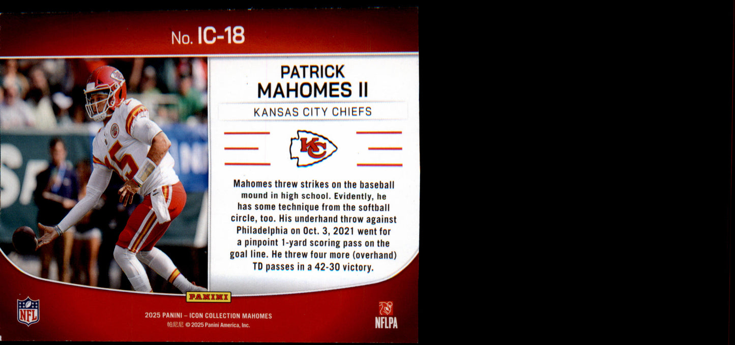 2025 Panini Authentically Mahomes Icon Highlights IC-18 Patrick Mahomes II