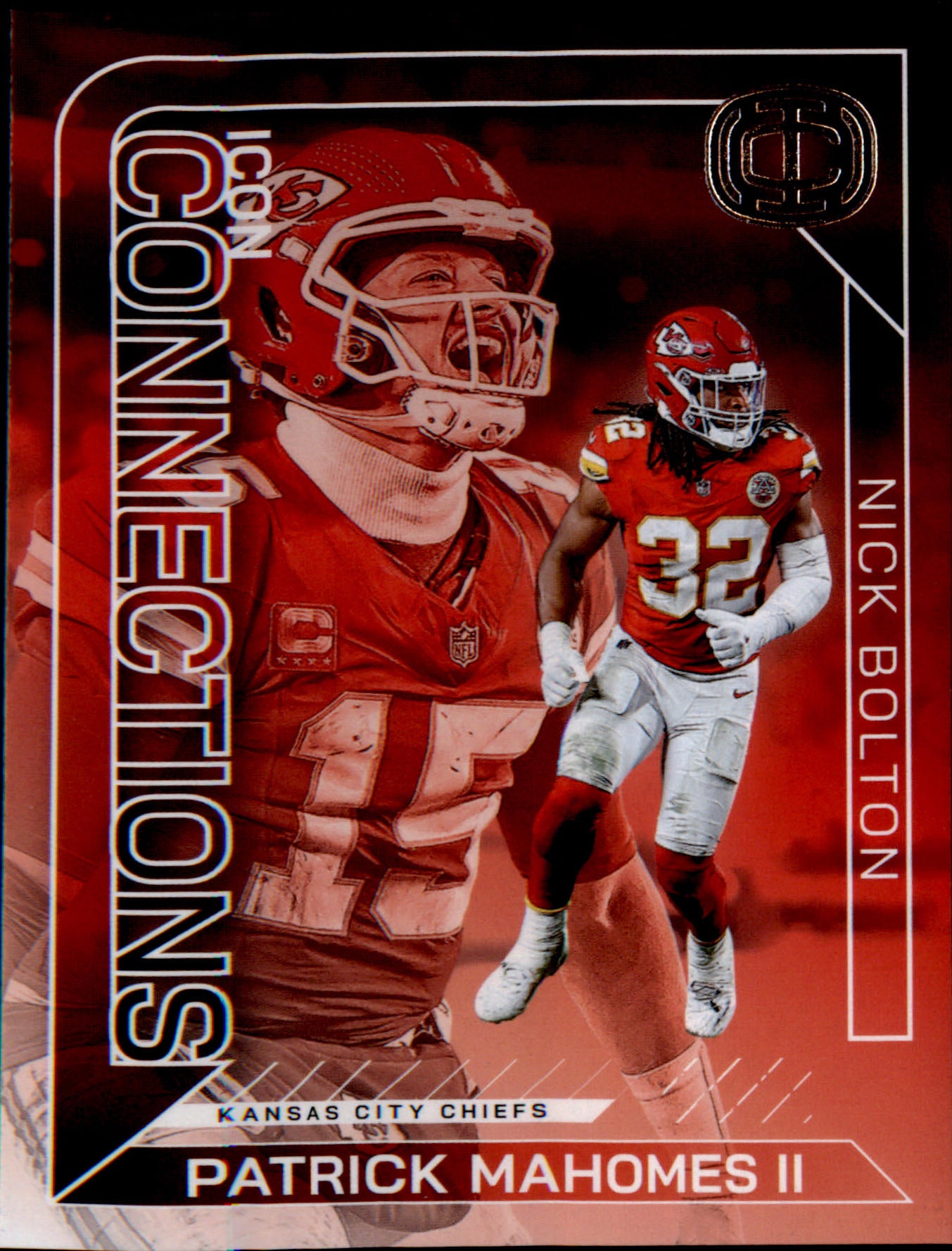 2025 Panini Authentically Mahomes Icon Connections IC-23 Nick Bolton