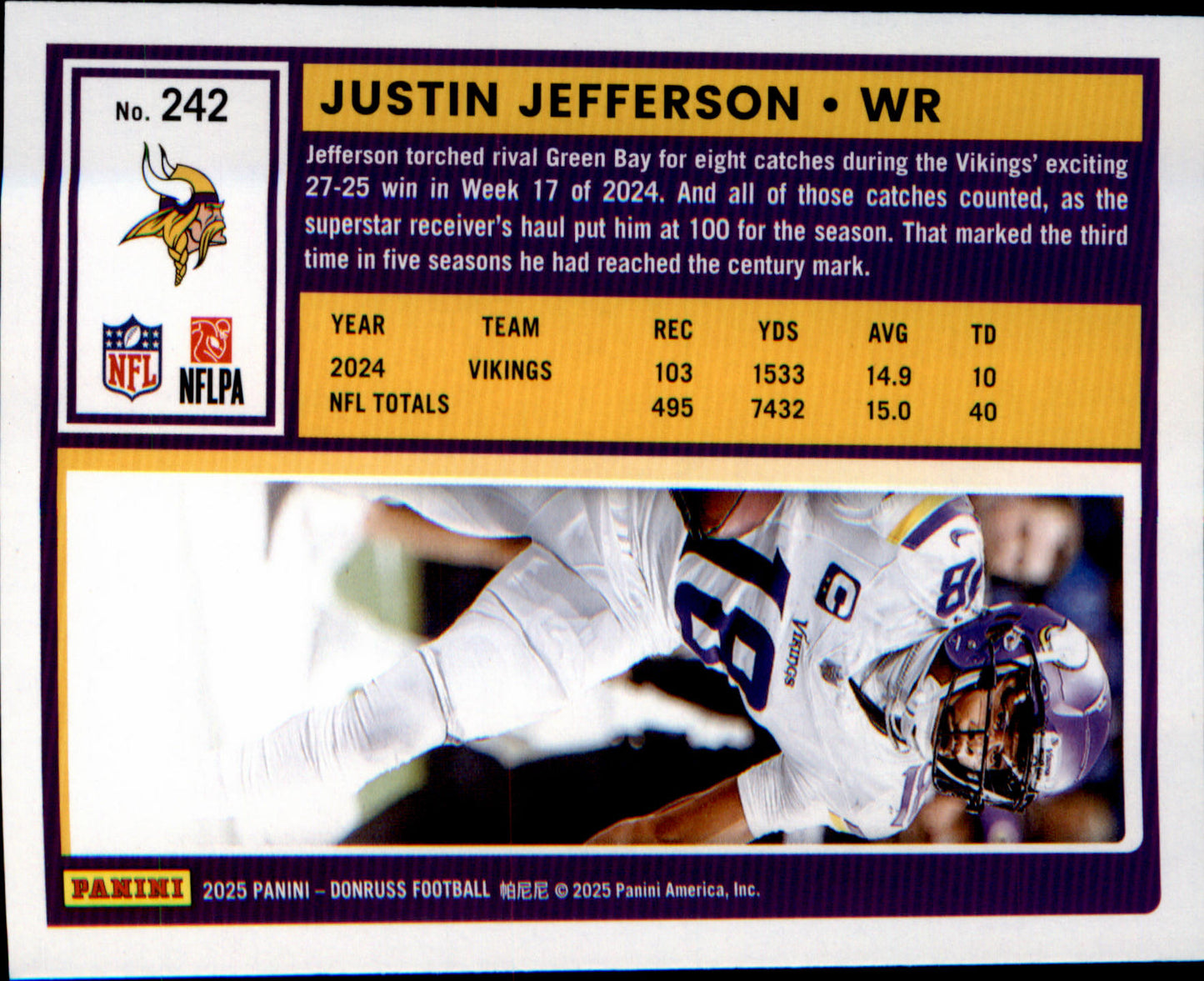 2025 Donruss #242 Justin Jefferson