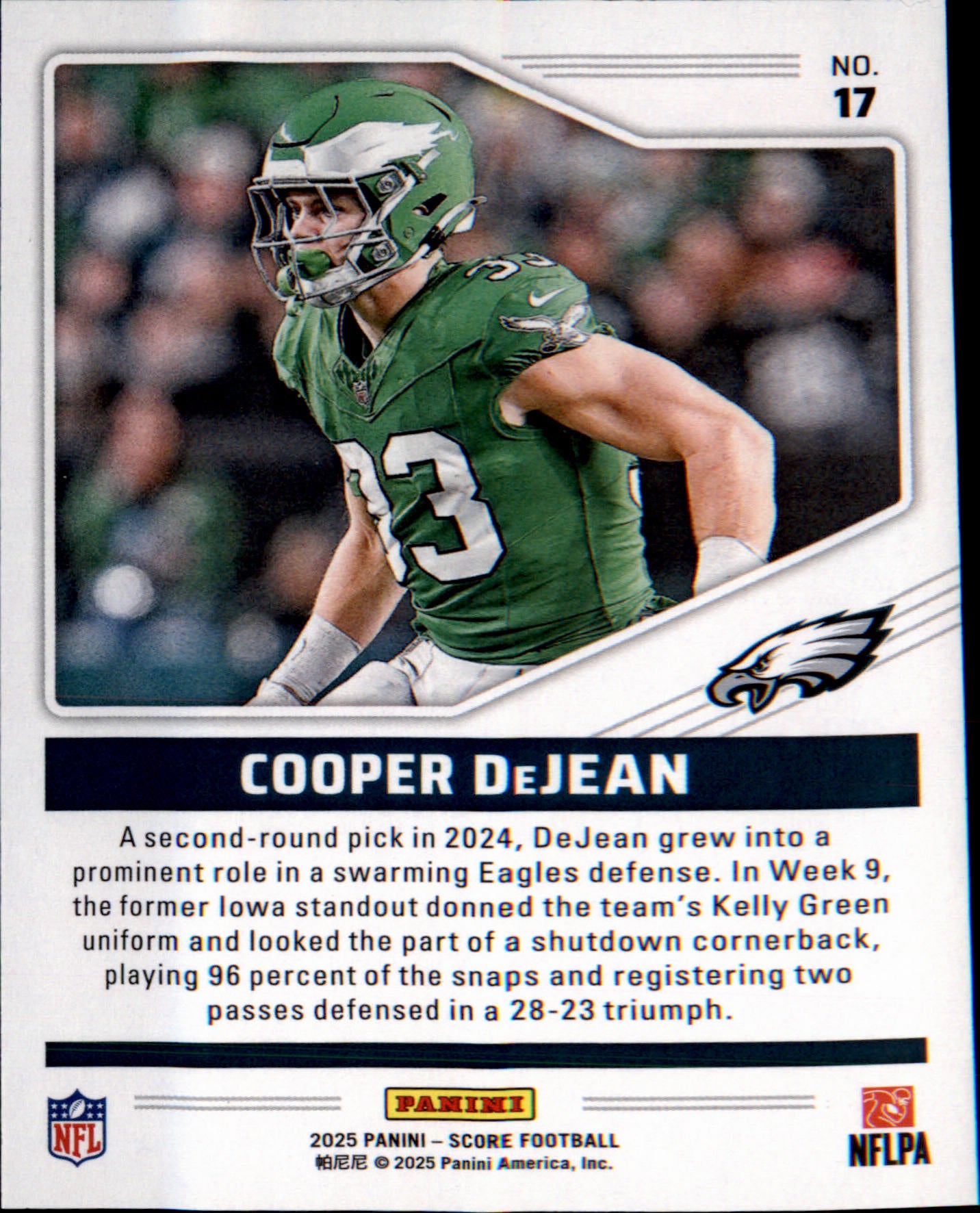 2025 Score Throwbacks #17 Cooper DeJean