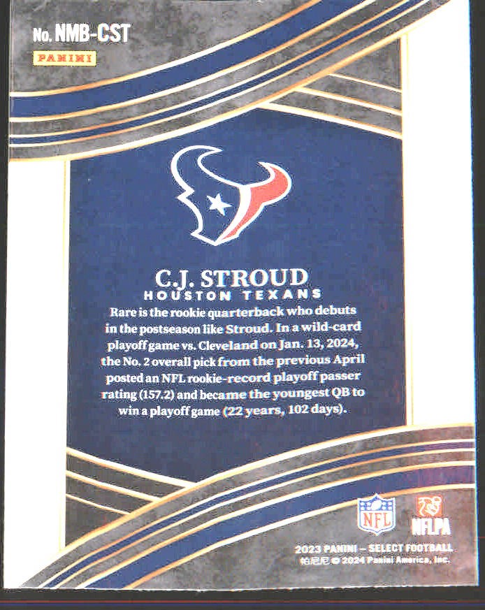 2023 Panini Select Numbers #NMB-CST C.J. Stroud