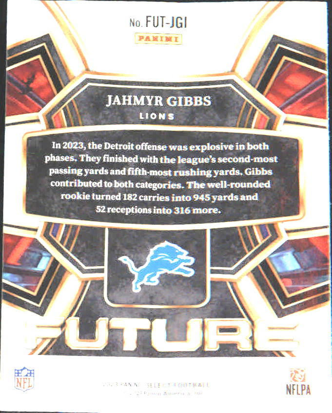2023 Panini Select Future #FUT-JGI Jahmyr Gibbs