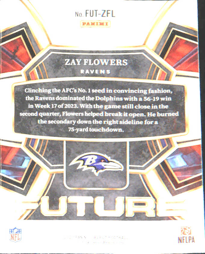 2023 Panini Select Future Prizm #FUT-ZFL Zay Flowers