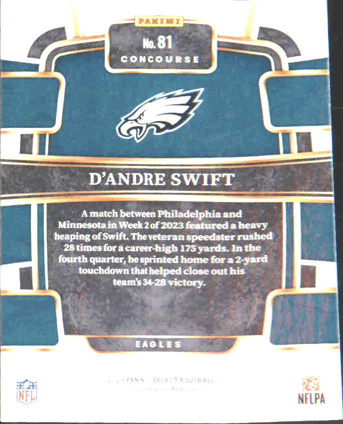 2023 Panini Select Silver Prizms #81 D'Andre Swift