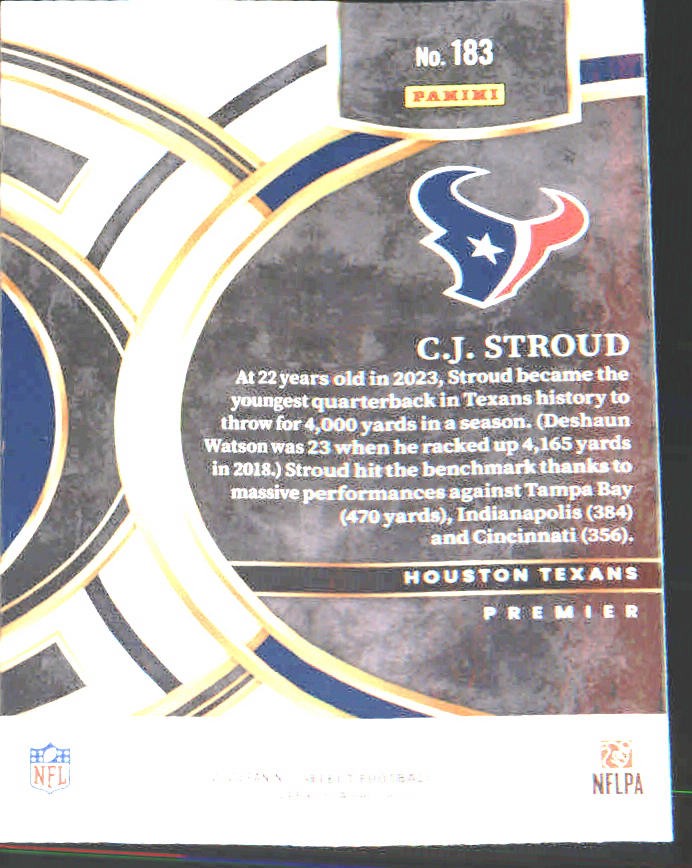 2023 Panini Select #183 C.J. Stroud Rookie Rookie