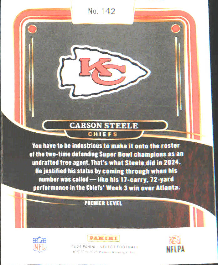 2024 Panini Select #142 Carson Steele Rookie Rookie