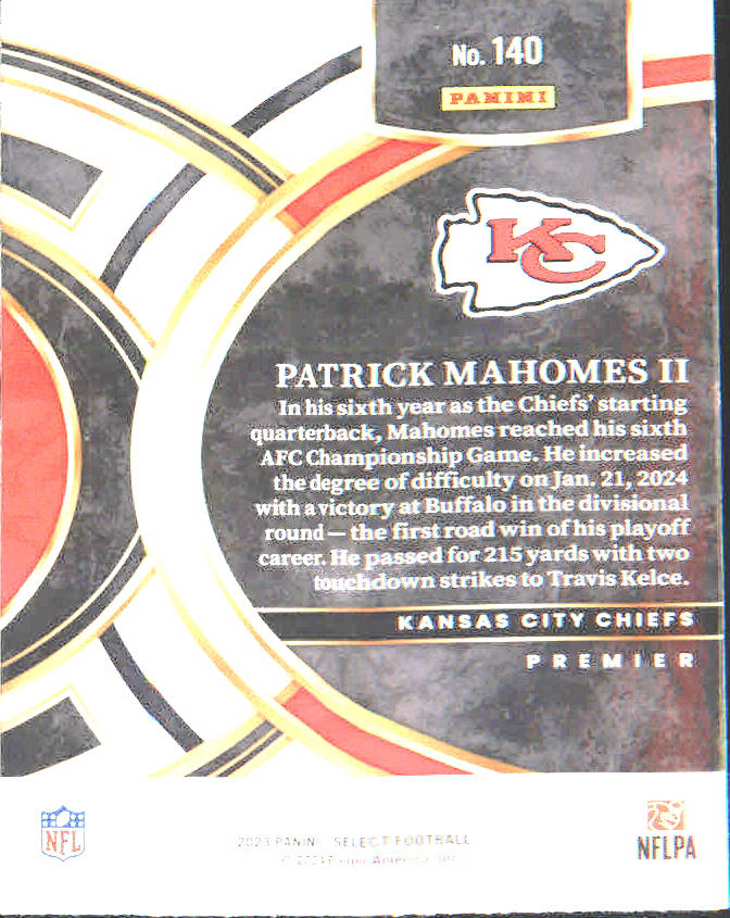 2023 Panini Select #140 Patrick Mahomes II