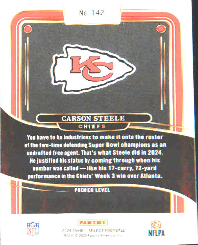 2024 Panini Select #142 Carson Steele Rookie Rookie
