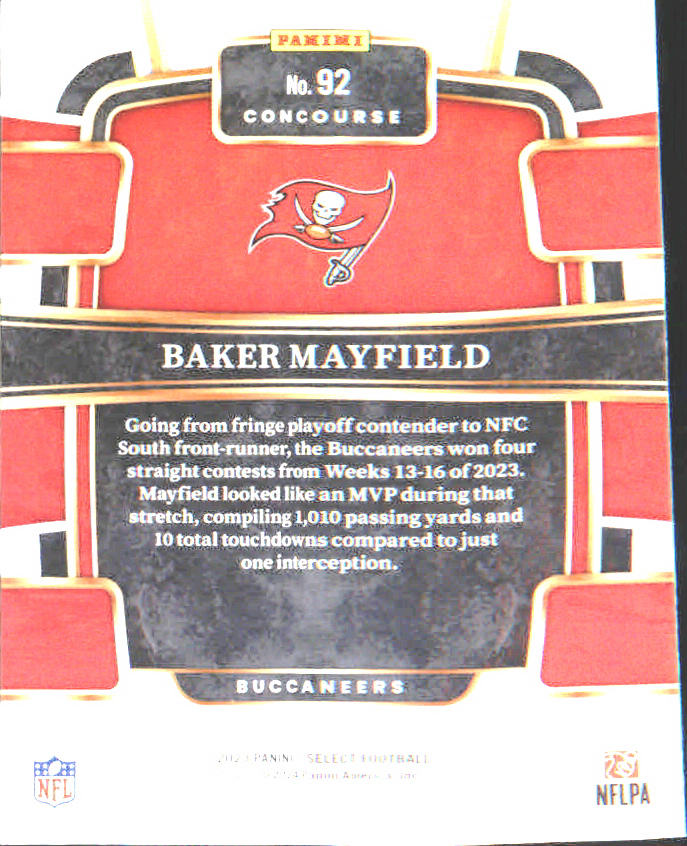2023 Panini Select Silver Prizms #92 Baker Mayfield