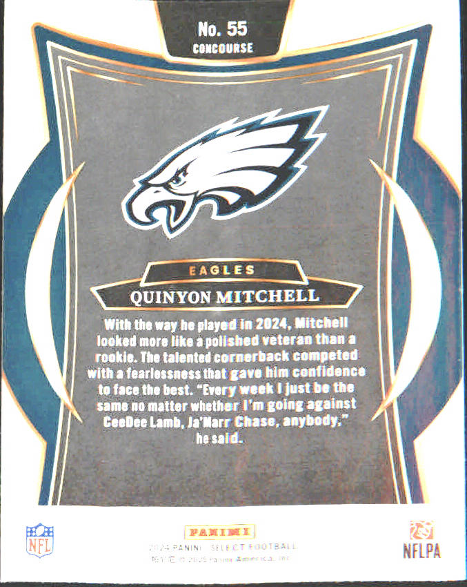 2024 Panini Select #55 Quinyon Mitchell Rookie Rookie