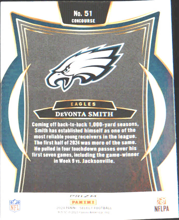 2024 Panini Select Black & Gold Prizm Shock #51 DeVonta Smith