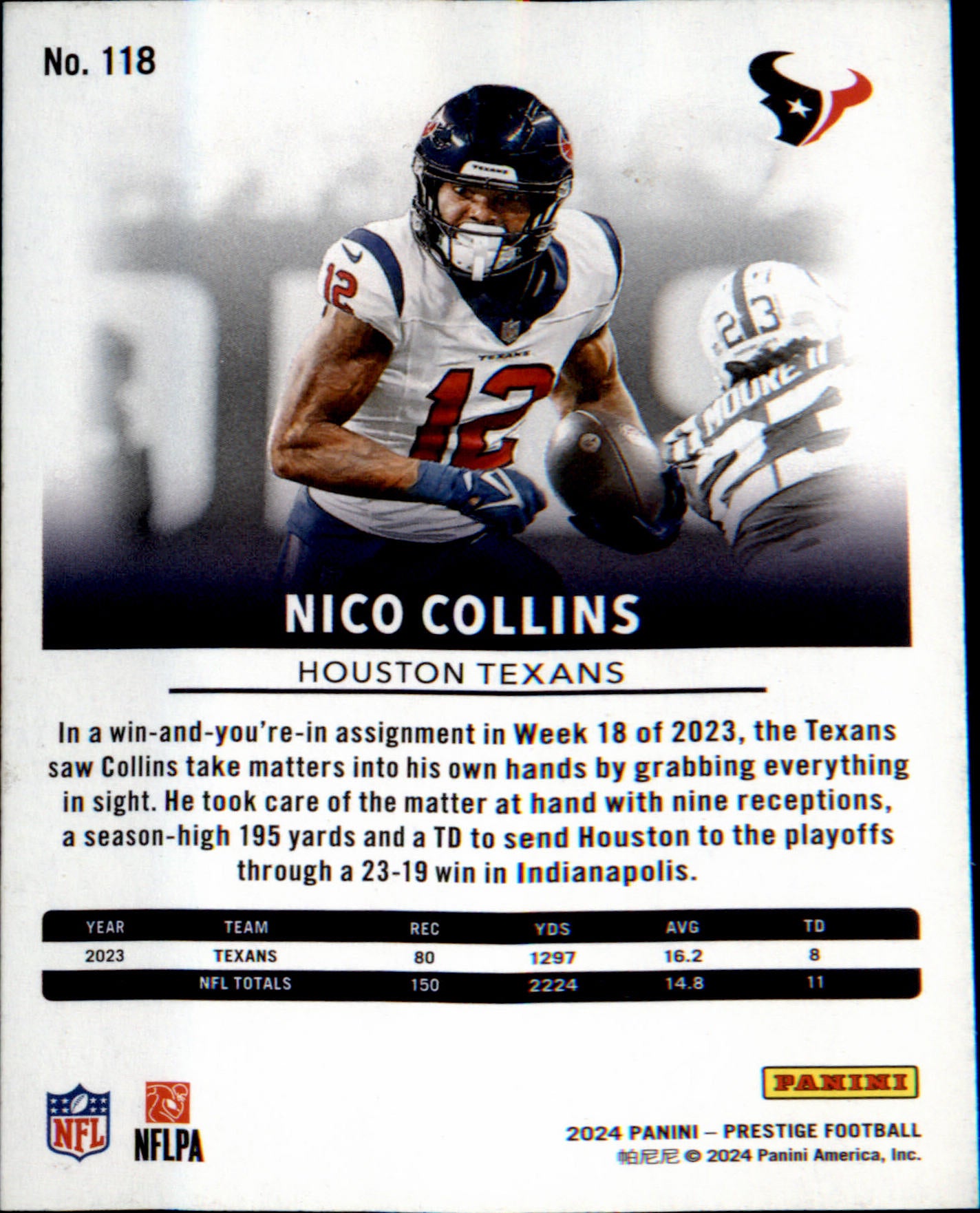 2024 Panini Prestige Galaxy Xtra Points #118 Nico Collins