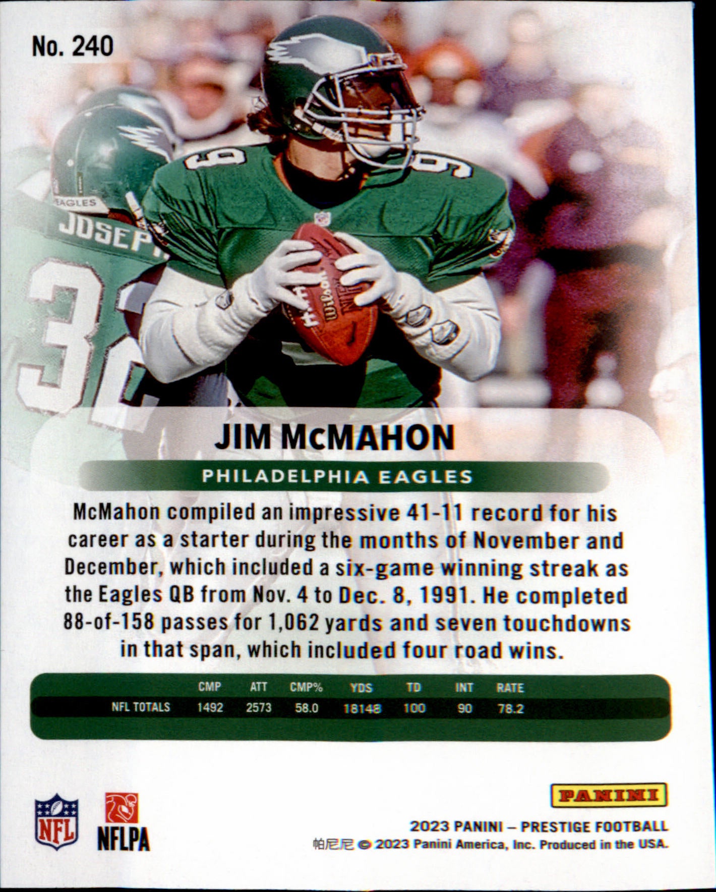 2023 Panini Prestige Xtra Points Galaxy #240 Jim McMahon