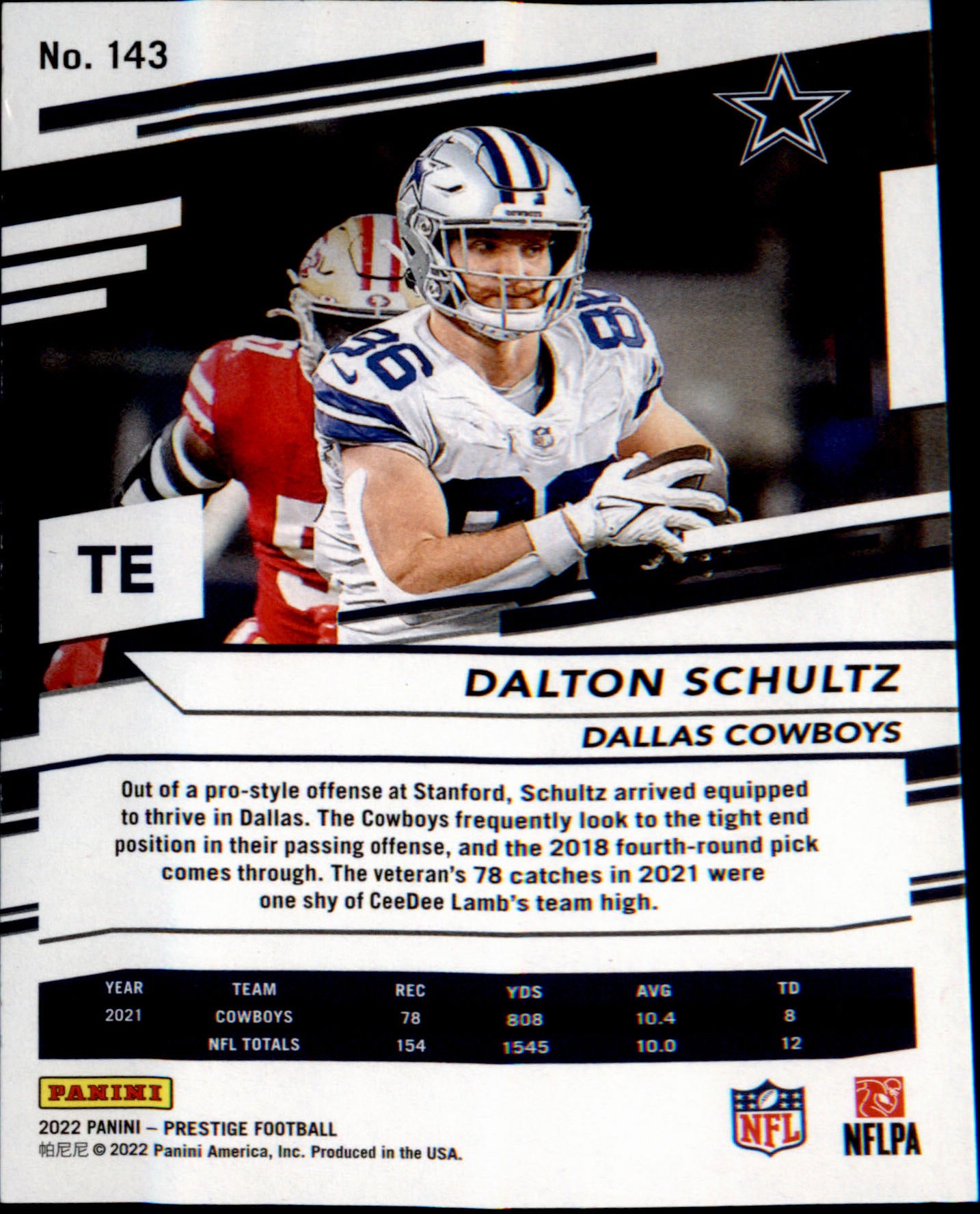 2022 Panini Prestige #143 Dalton Schultz