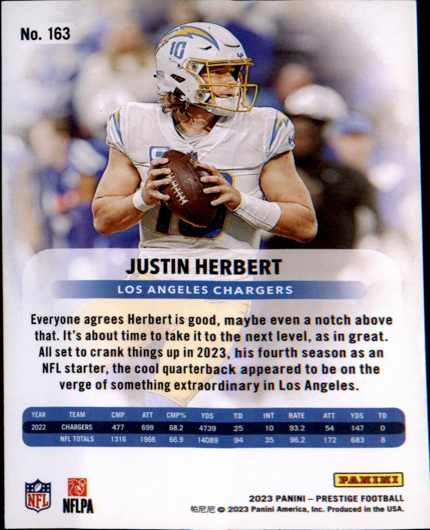 2023 Panini Prestige #163 Justin Herbert