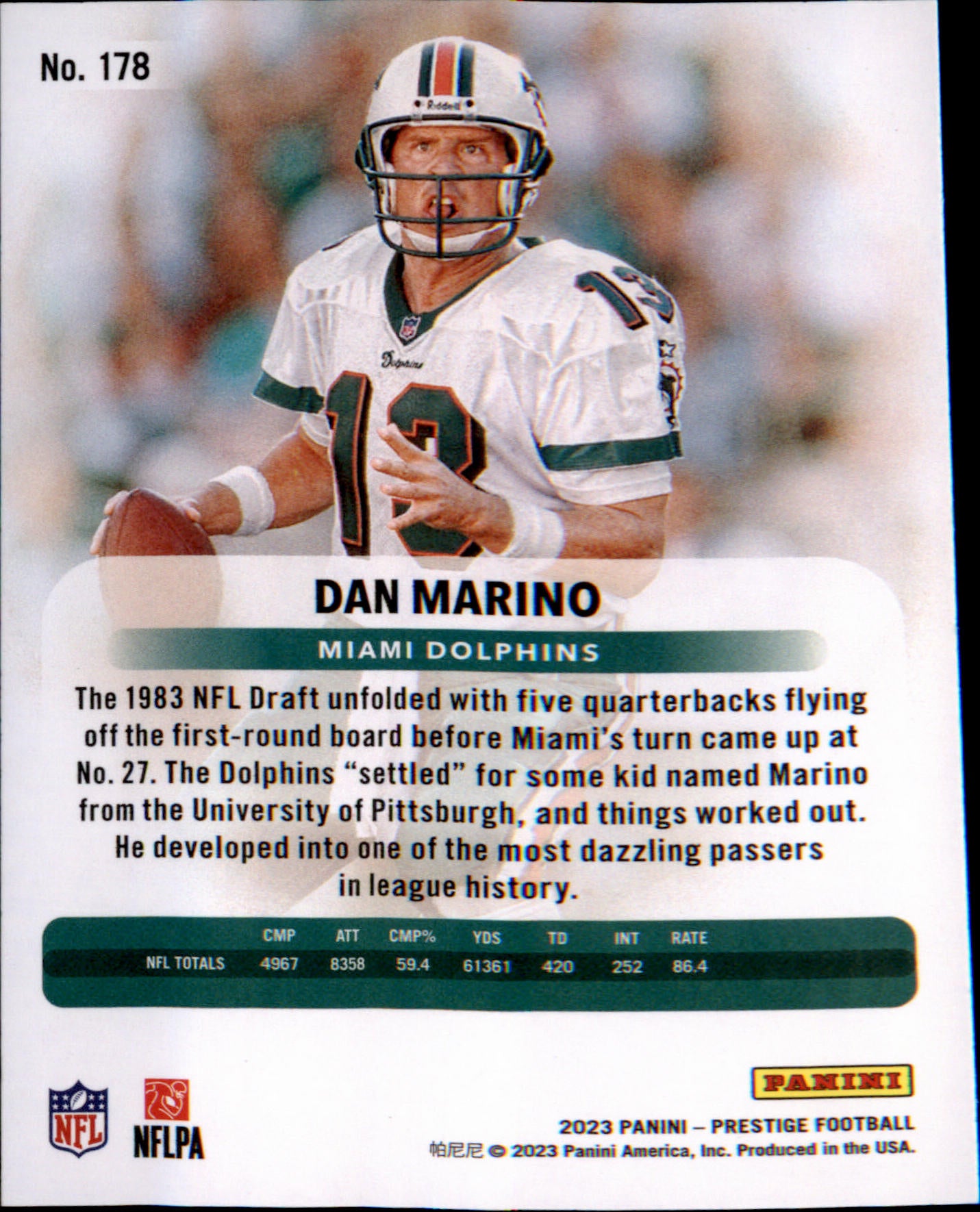 2023 Panini Prestige #178 Dan Marino