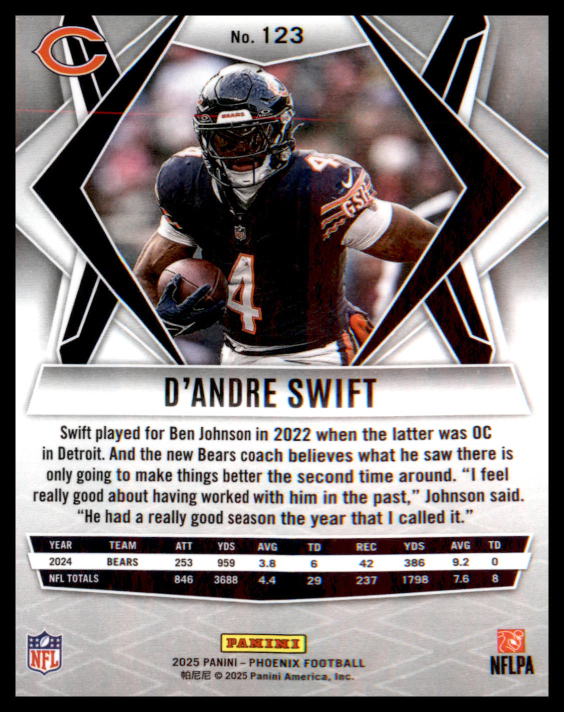 2025 Panini Phoenix #123 D'Andre Swift
