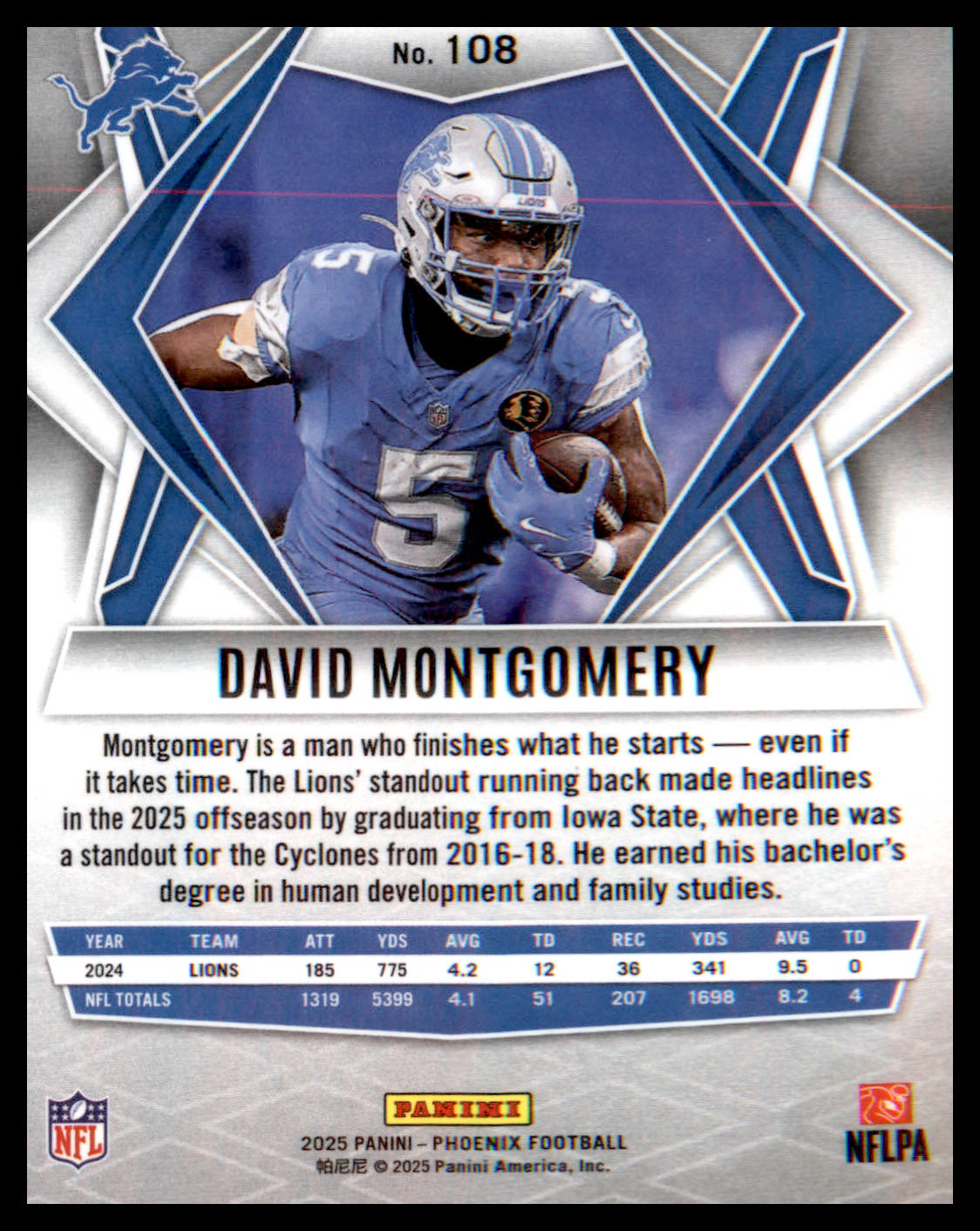 2025 Panini Phoenix #108 David Montgomery