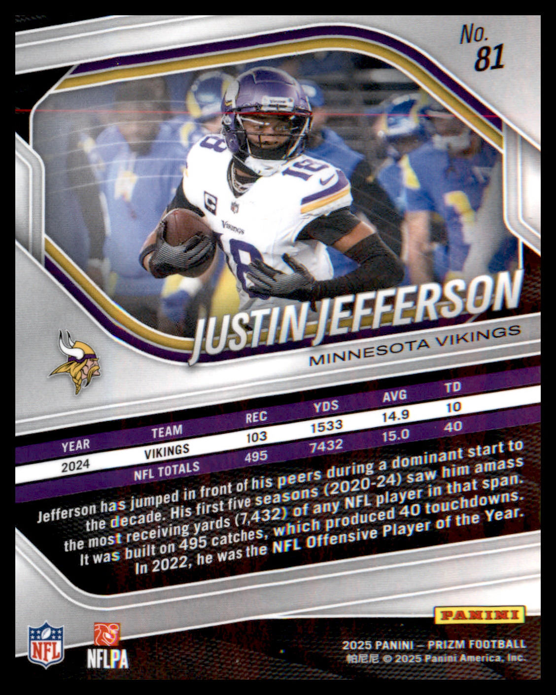 2025 Panini Prizm #81 Justin Jefferson