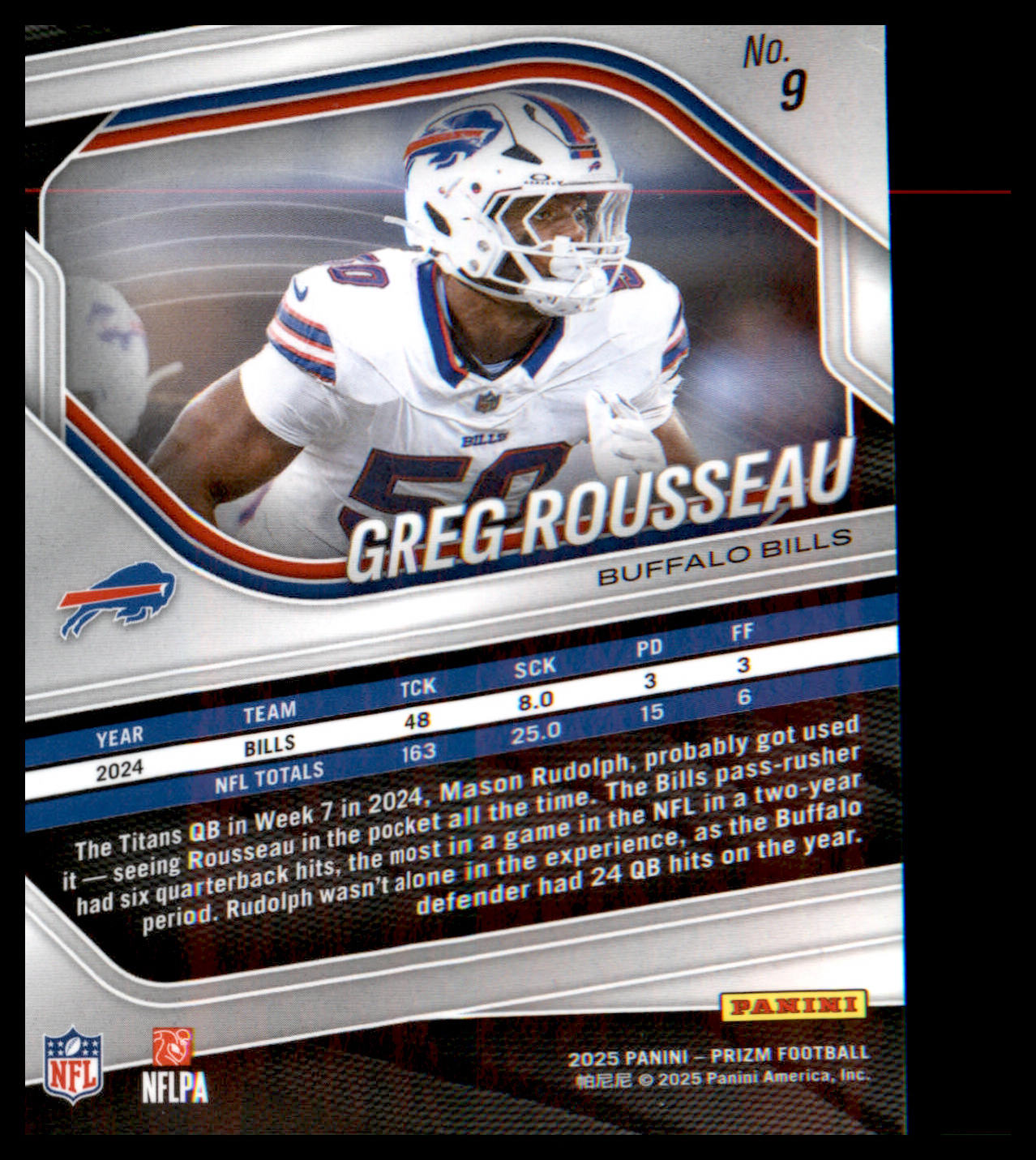 2025 Panini Prizm #9 Greg Rousseau