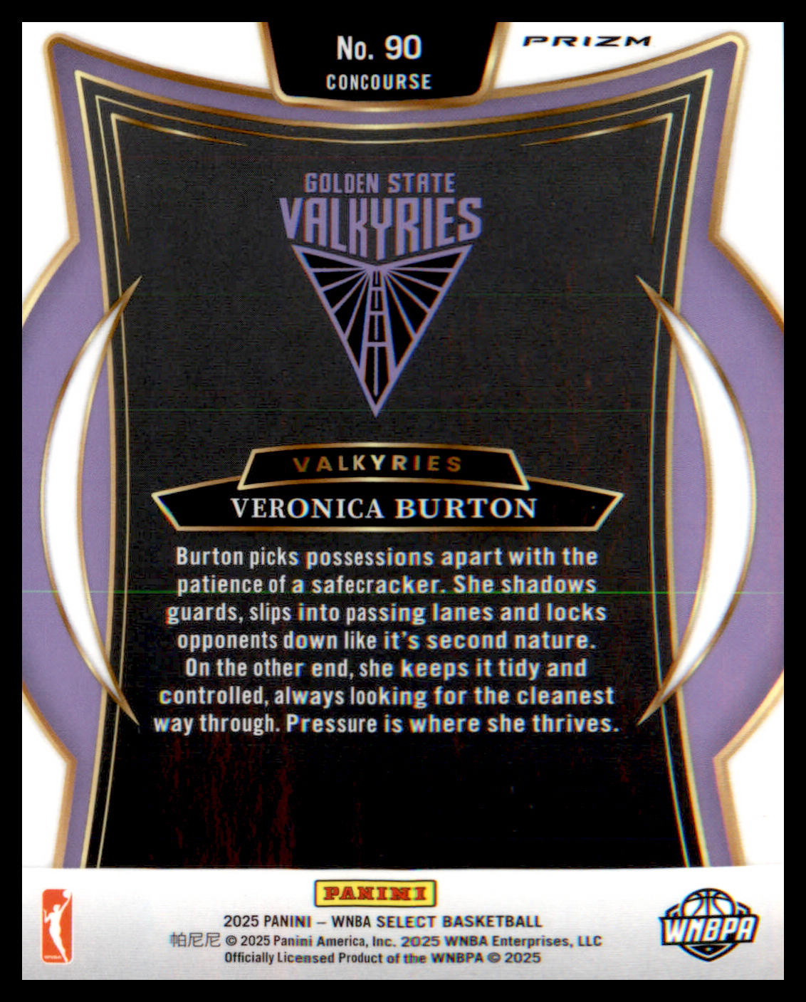 2025 Panini Select WNBA Silver Prizms #90 Veronica Burton