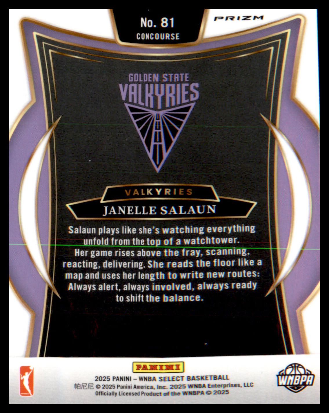 2025 Panini Select WNBA Pink Flash Prizms #81 Janelle Salaun Rookie Rookie