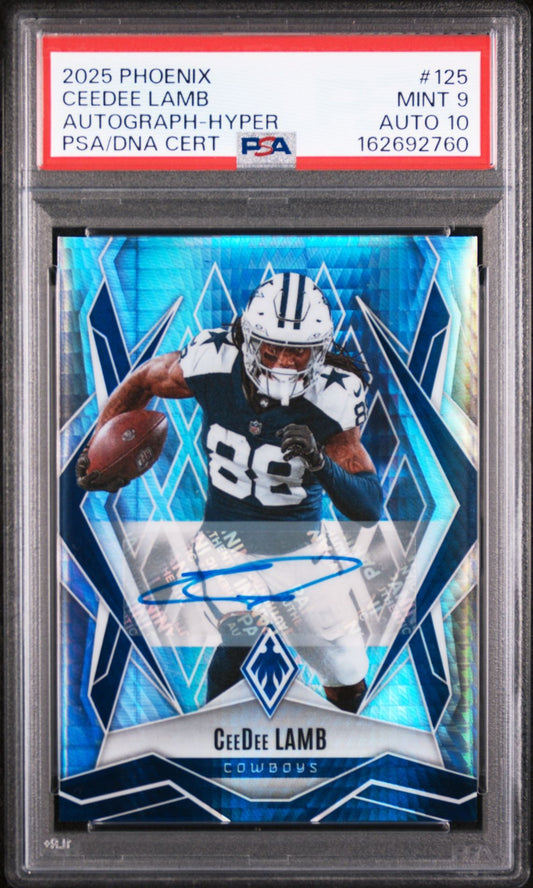 2025 Phoenix CeeDee Lamb Autograph Hyper PSA/DNA 9 MINT AUTO 10 /49