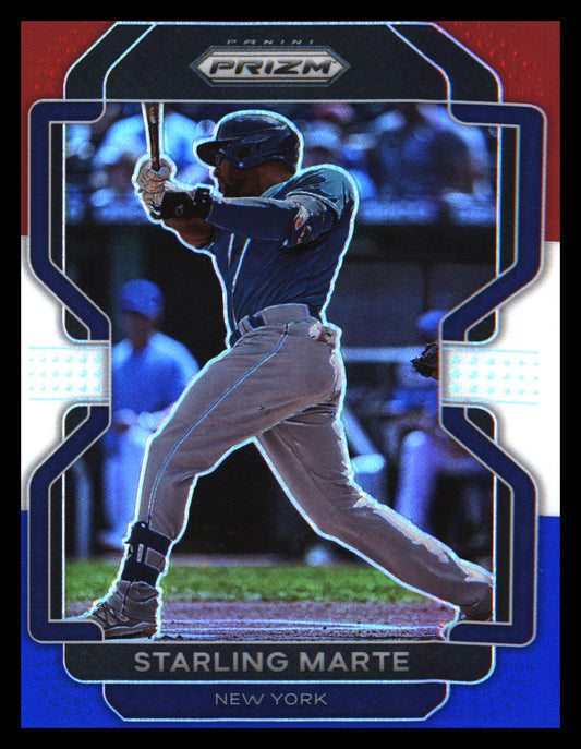2022 Panini Prizm Red/White/Blue Prizm #204 Starling Marte
