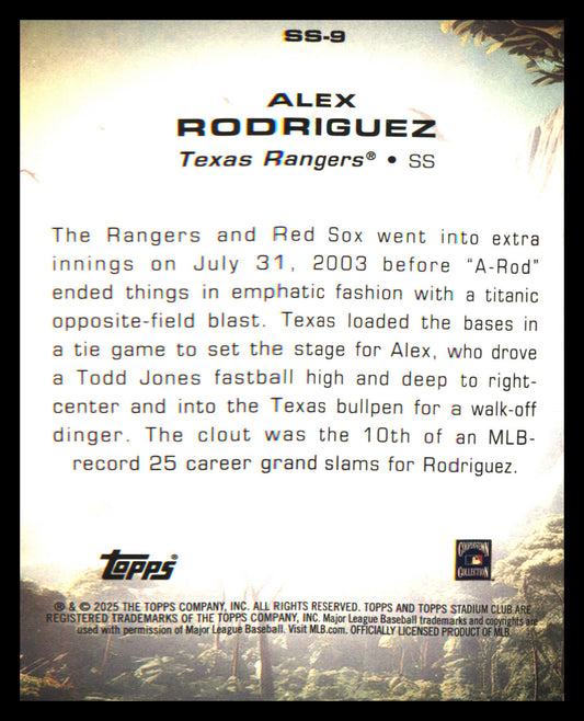2025 Stadium Club Savage Sluggers #SS-9 Alex Rodriguez