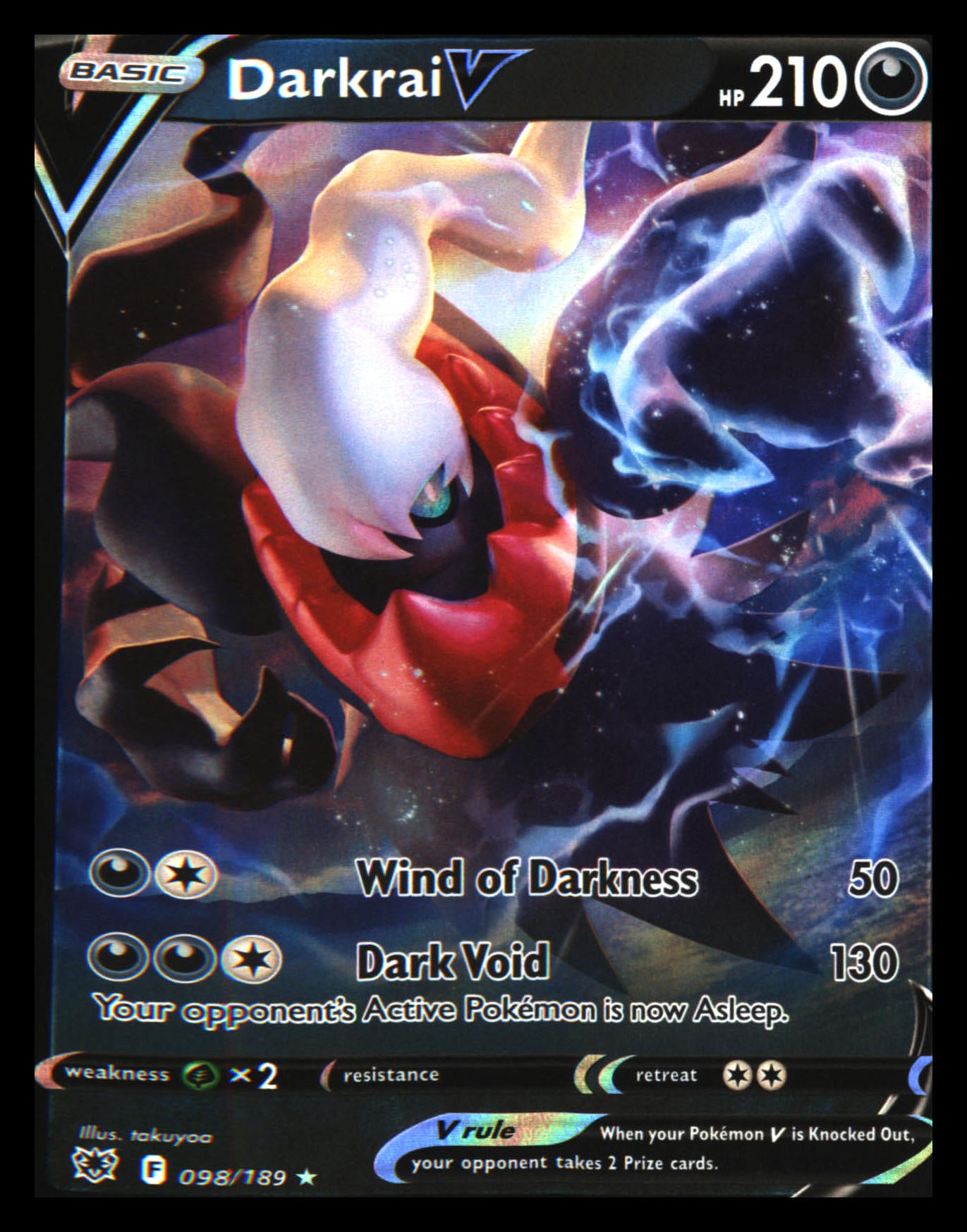SWSH10: Astral Radiance #098/189 Darkrai V Ultra Rare, Holo