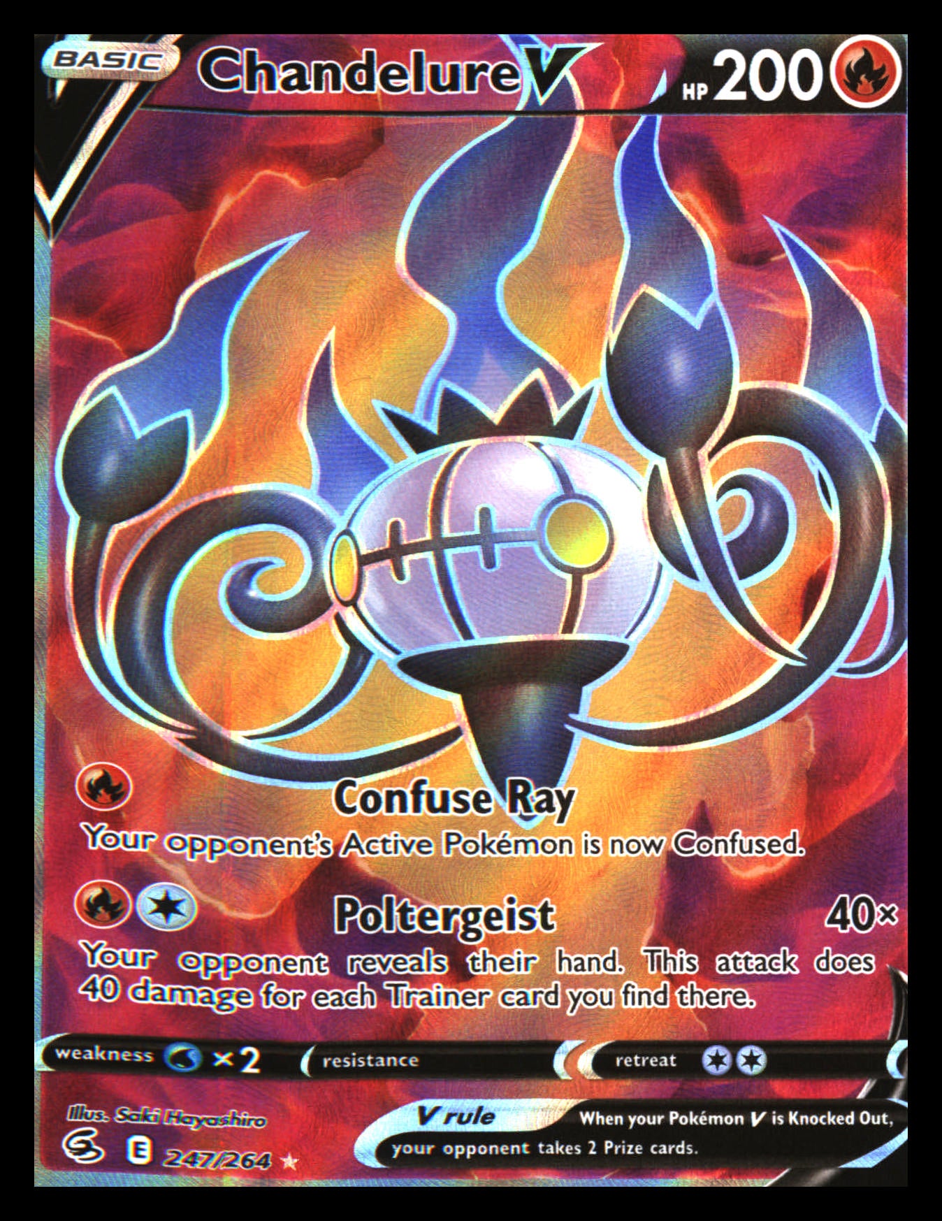 SWSH08: Fusion Strike #247/264 Chandelure V (Full Art) Ultra Rare, Holo