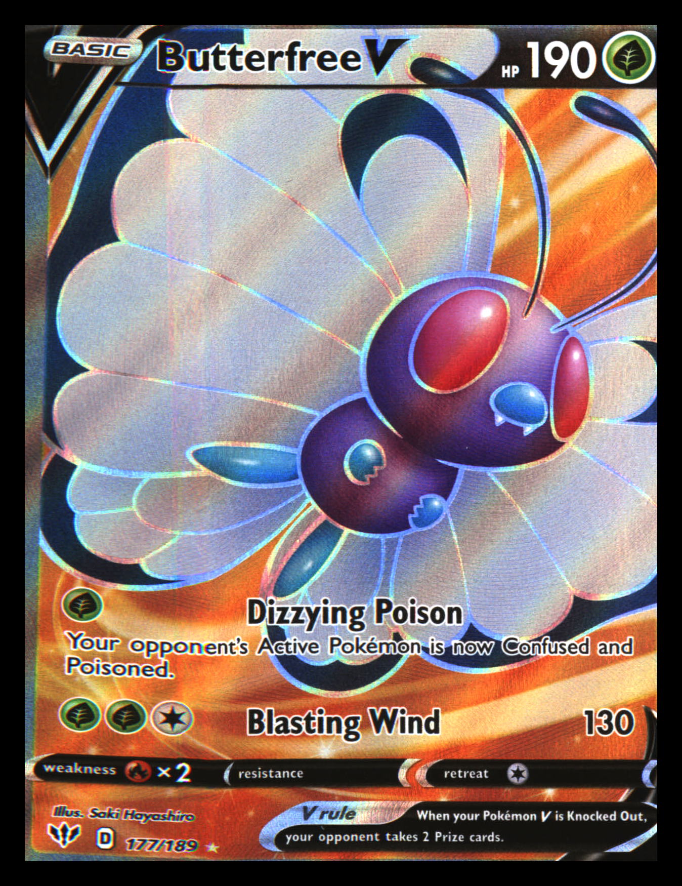 SWSH03: Darkness Ablaze #177/189 Butterfree V (Full Art) Ultra Rare, Holo