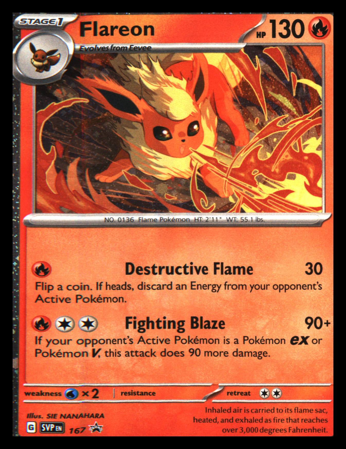 SV: Scarlet & Violet Promo Cards #167 Flareon Promo, Holo