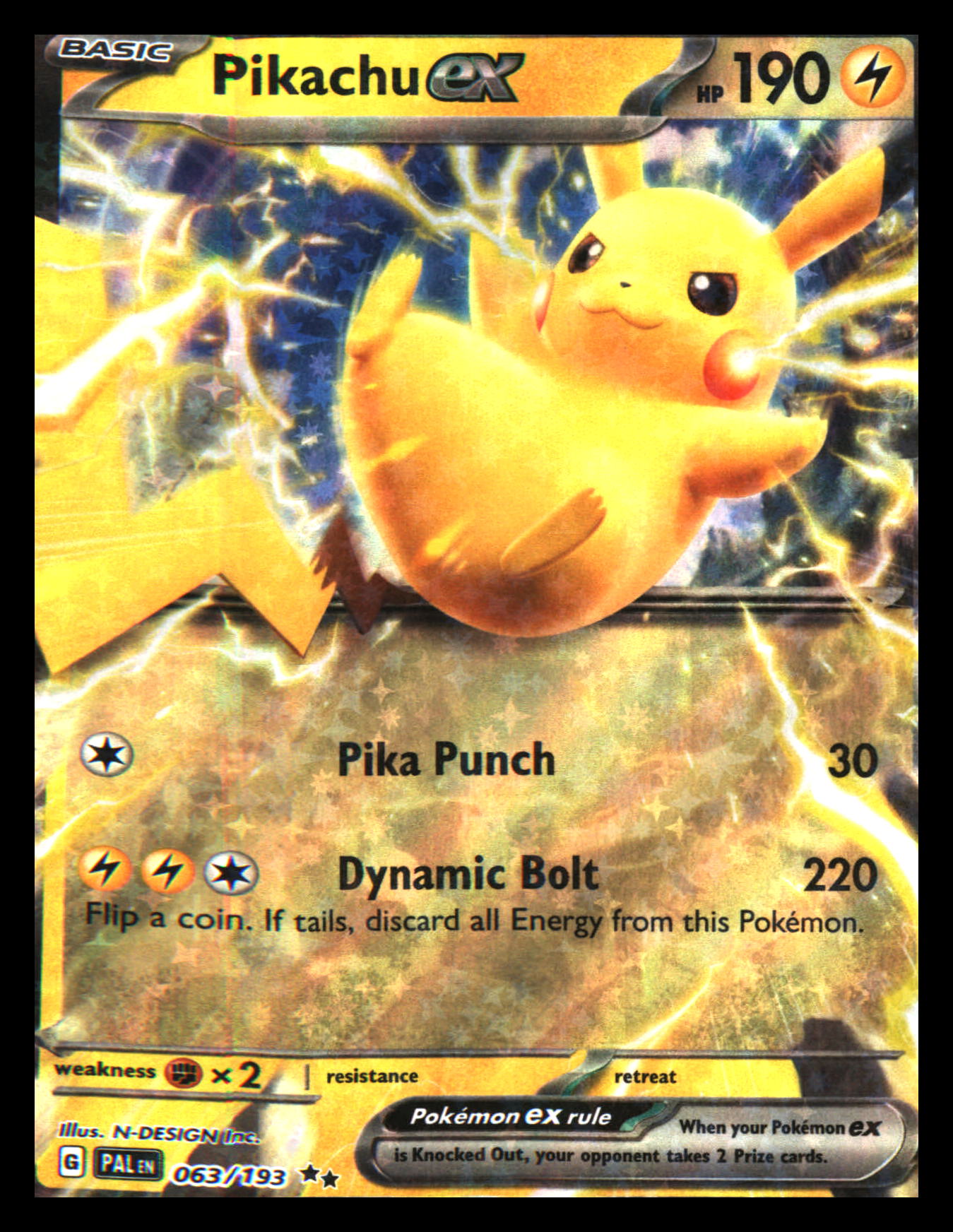 SV02: Paldea Evolved #063/193 Pikachu ex Holo