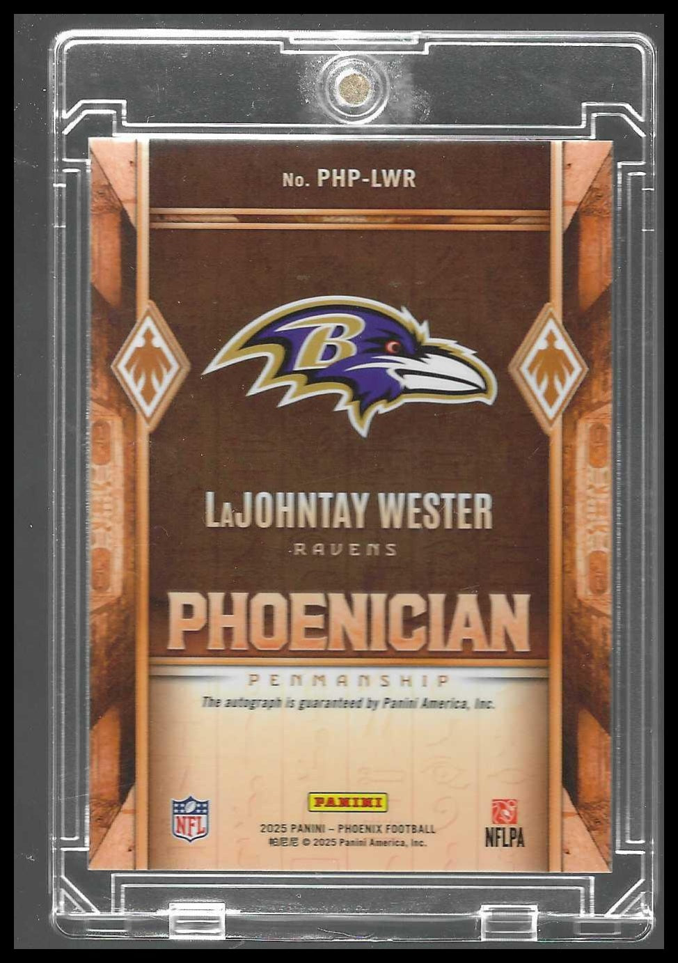 2025 Panini Phoenix Phoenician Auto #PHP-LWR LaJohntay Wester Case Hit