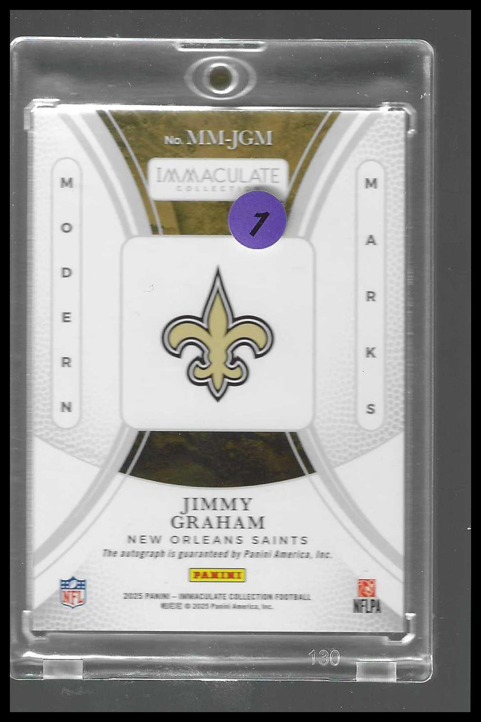 Panini 2025 Immaculate Collect Jimmy Graham Modern Marks Auto #MM-JGM Saints /99