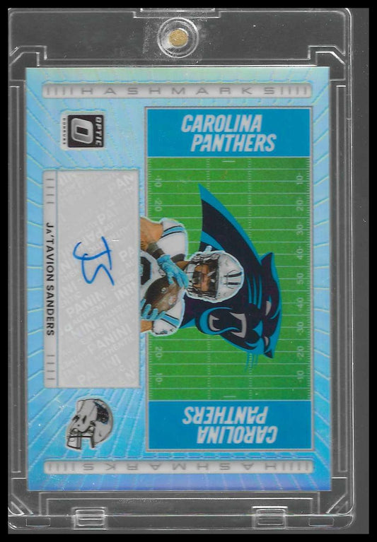 2025 Optic Hash Marks HM-JS Ja'Tavion Sanders Auto Panthers/ CASE HIT SSP