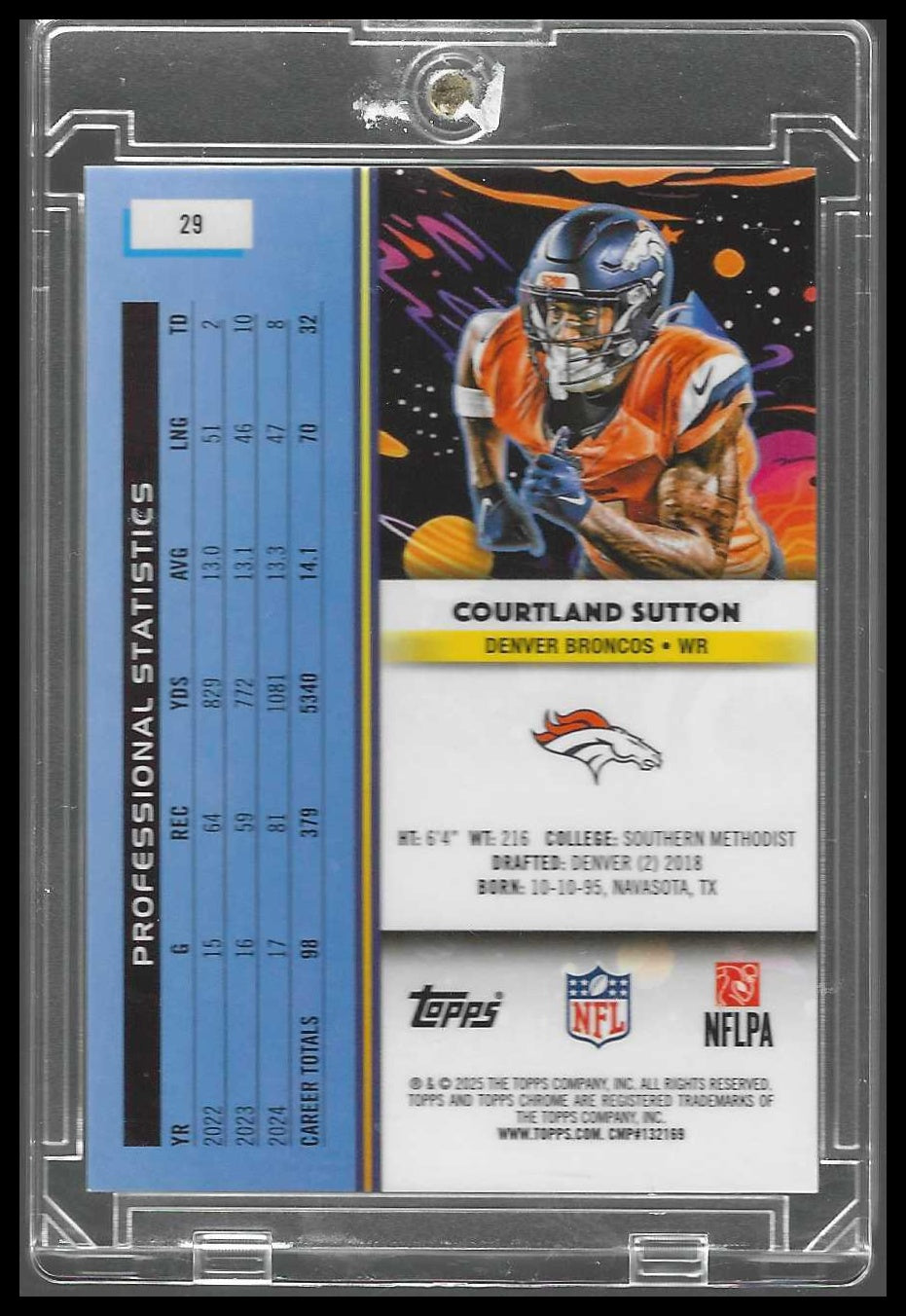 Topps Chrome Cosmic 2025 Courtland Sutton Purple /150 #29 - Denver Broncos