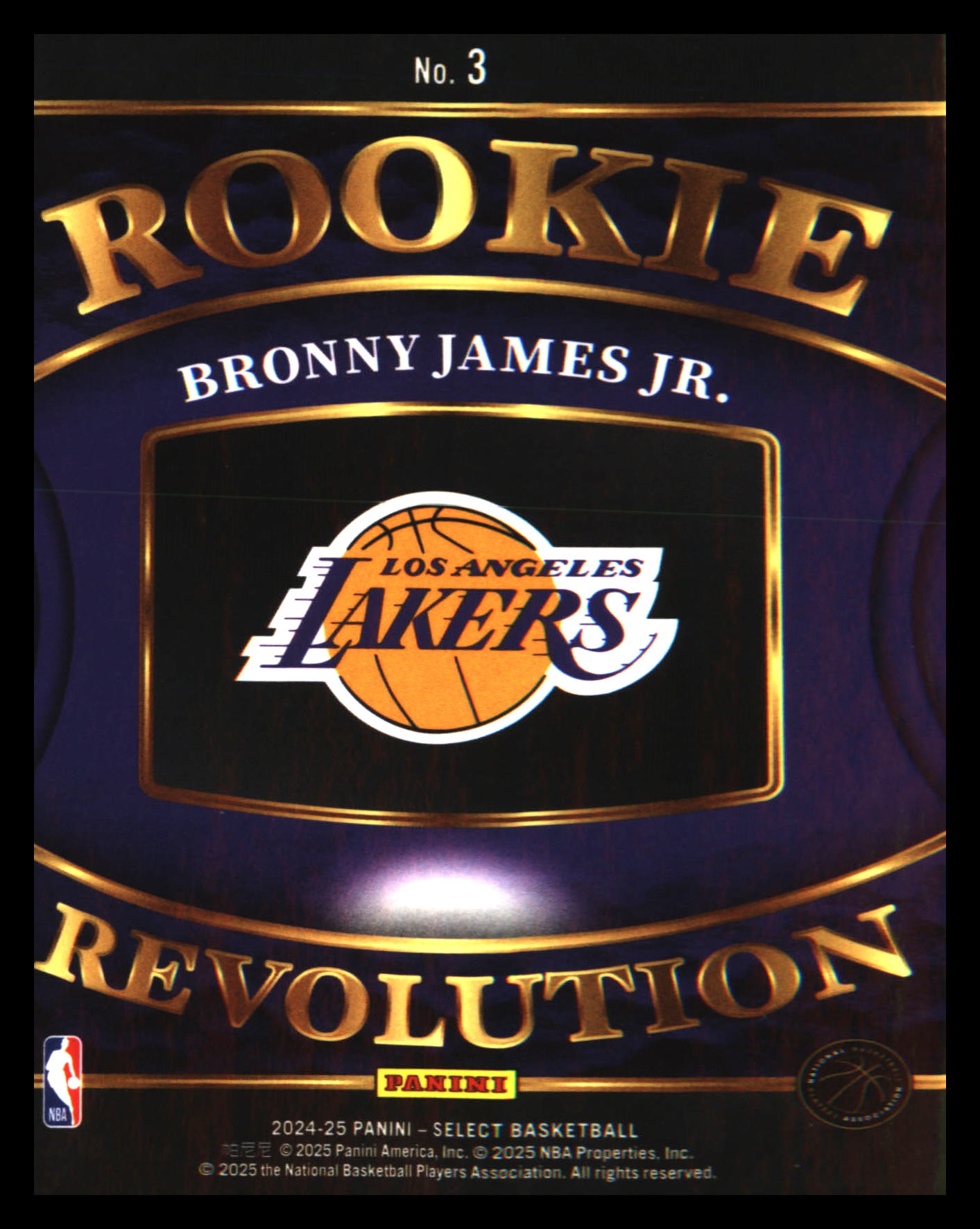 2024-25 Panini Select Rookie Revolution #3 Bronny James Jr.