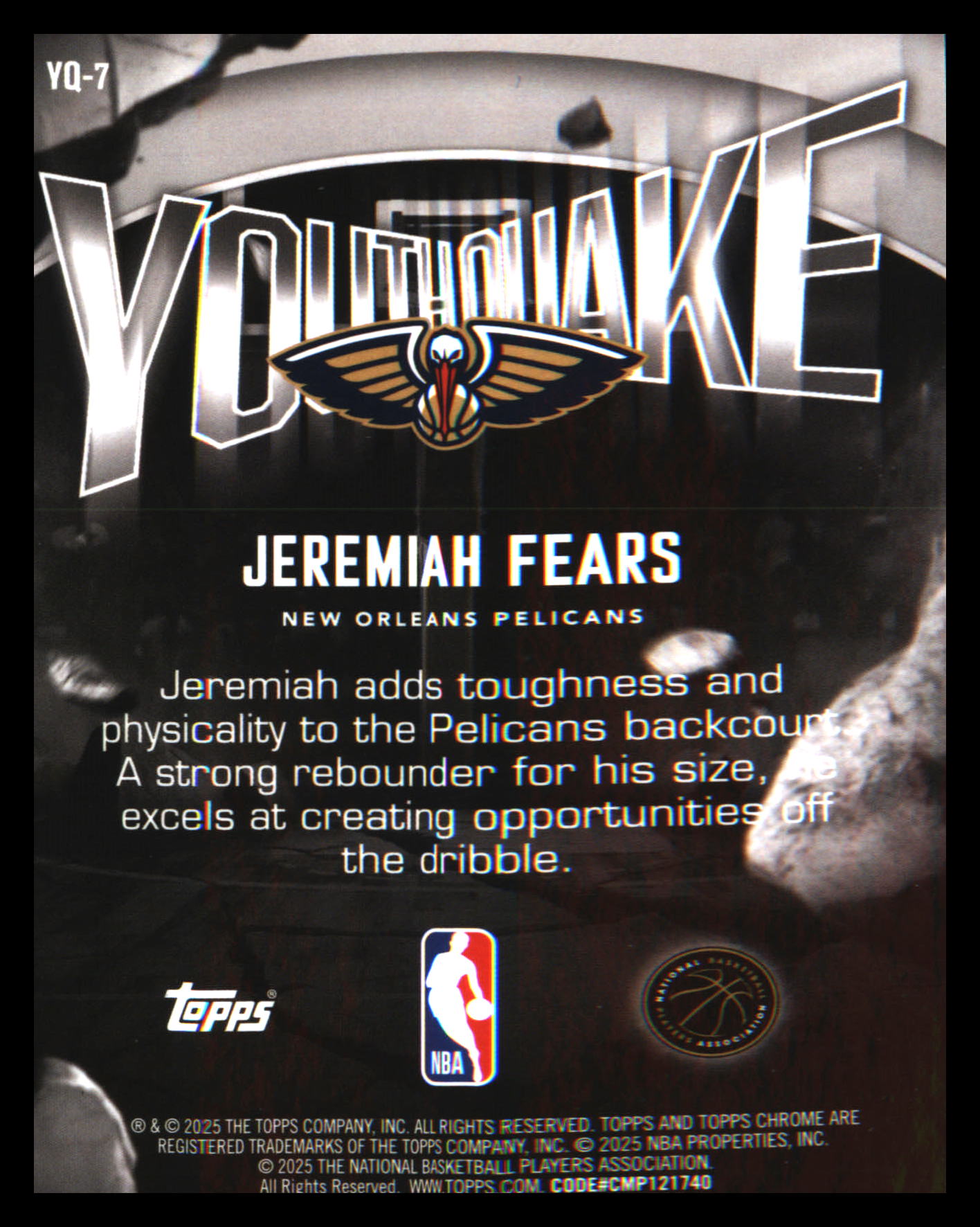 2025-26 Topps Chrome Youthquake #YQ-7 Jeremiah Fears