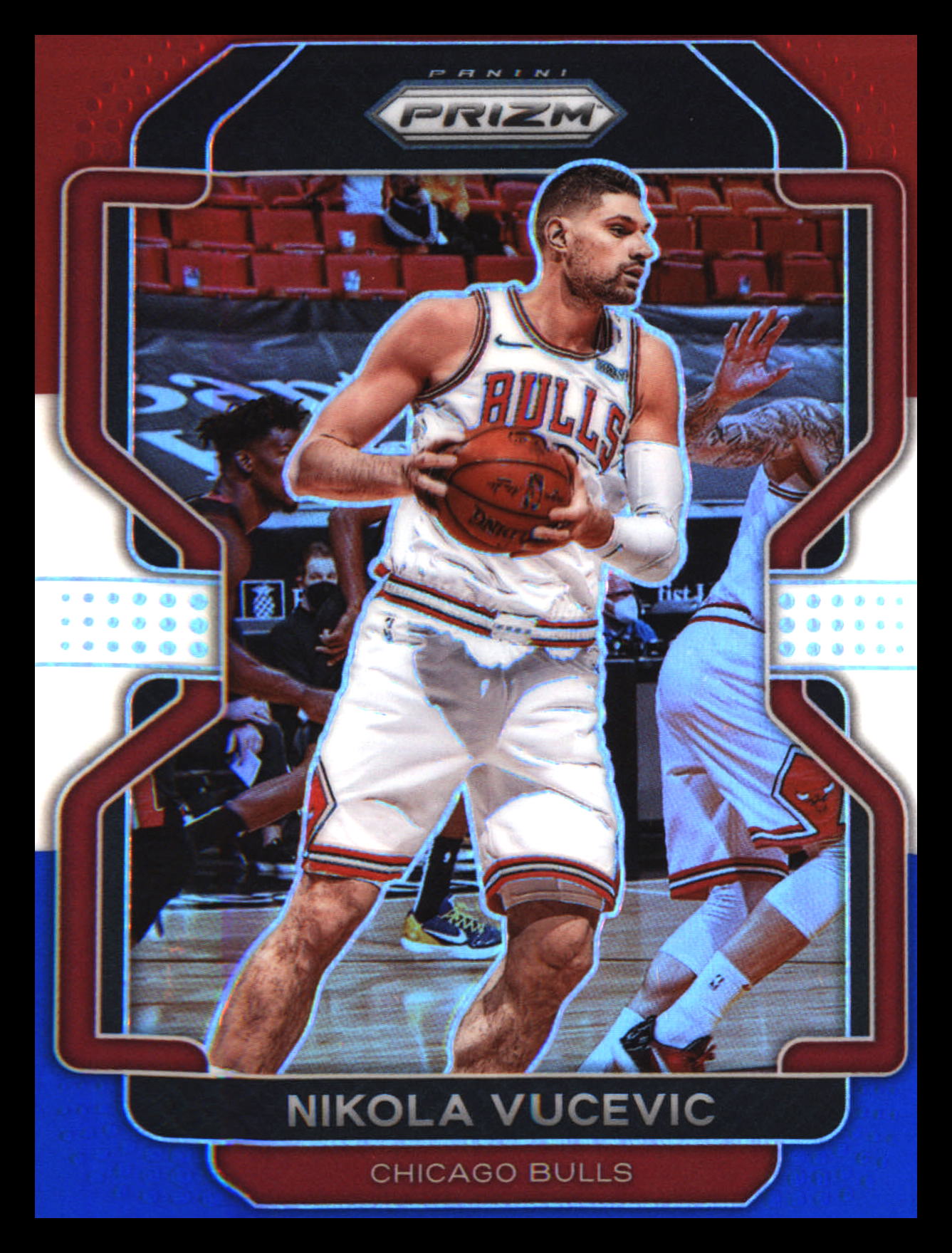 2021-22 Panini Prizm Red White and Blue #100 Nikola Vucevic