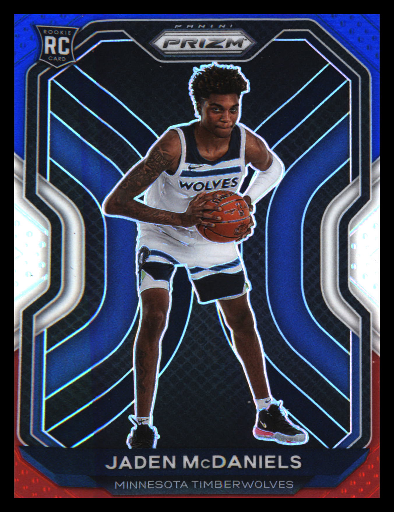 2020-21 Panini Prizm - Jaden McDaniels #277 Red White & Blue Prizm (RC)
