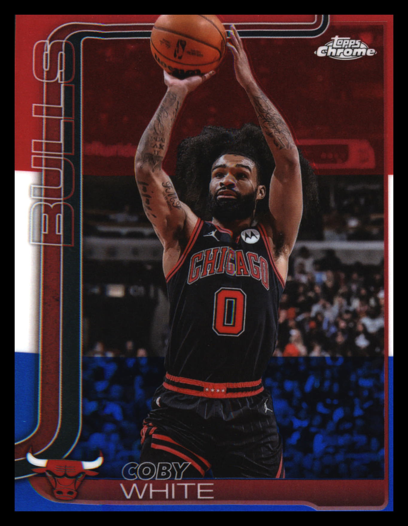 2025-26 Topps Chrome Red White and Blue Refractor #80 Coby White